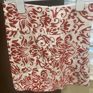 Custom made red and white skirt